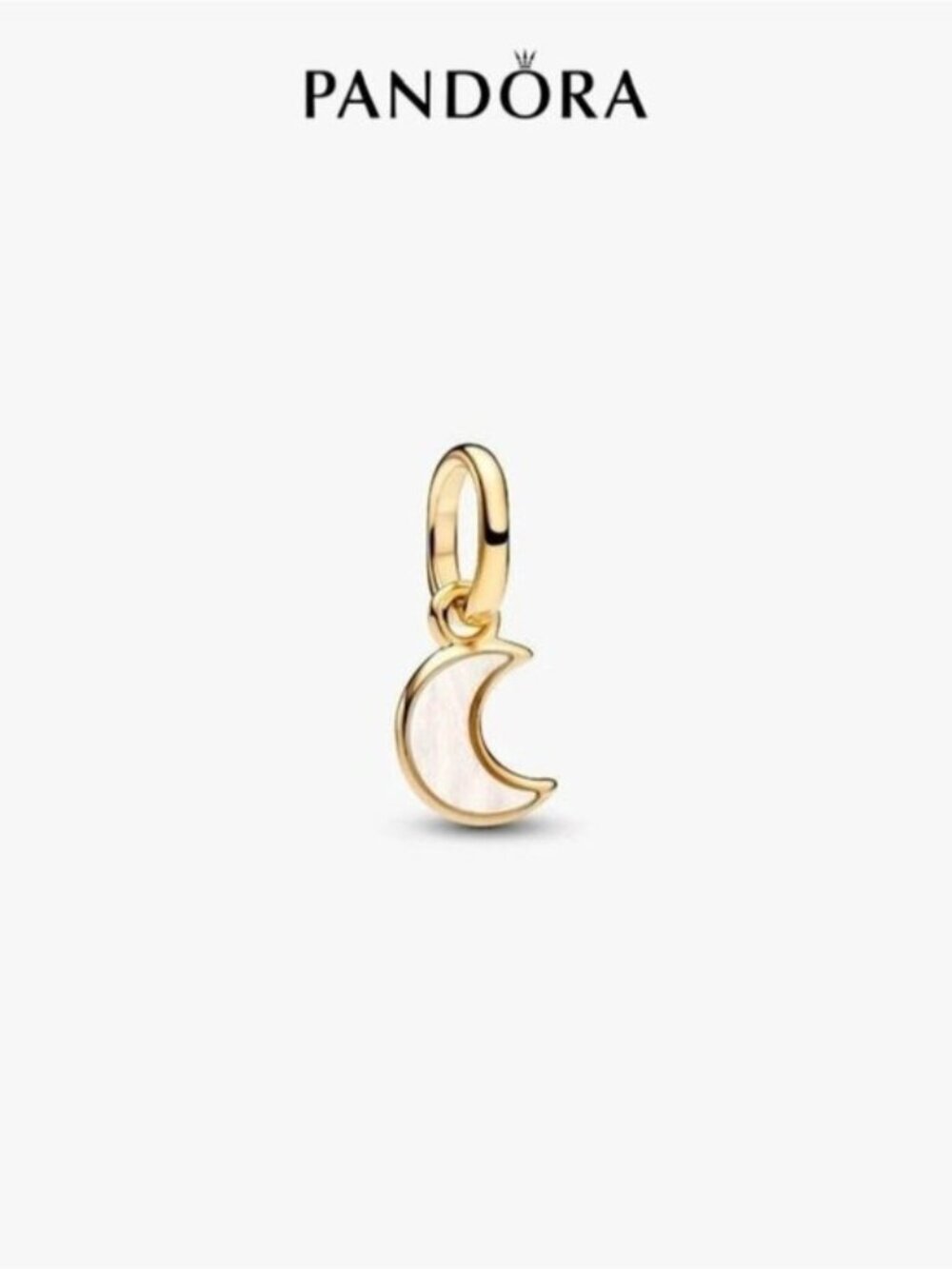 Pandora White Crescent Moon Mini Dangle Charm